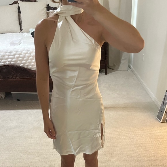 Silk Maison Ribbon Silk Backless Dress Pearl White XS - Picture 3 of 5